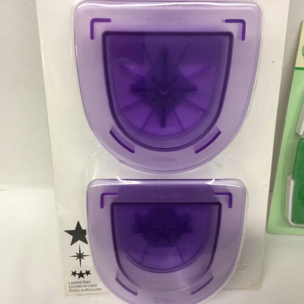 Wilton Cutting Decorating Stamp Set of 2 cake Decorating Cut Press New